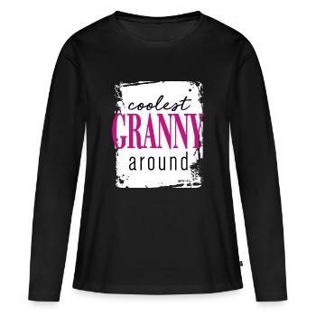 Coolest Granny - Frauen Premium Bio Langarmshirt - Schwarz - Vorne - Julia (174cm)