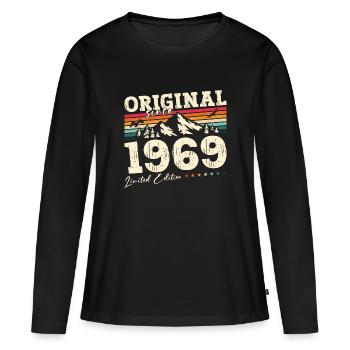 Original 1969 Millésime 1969 Anniversaire 1969 - T-shirt manches longues Premium bio Femme - noir - Devant - Julia (174cm)