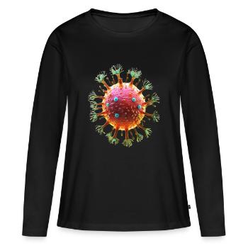 Virus - Frauen Premium Bio Langarmshirt - Schwarz - Vorne - Julia (174cm)