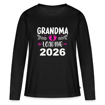 Grand-mère sera chargée en 2026 Pieds de bébé - T-shirt manches longues Premium bio Femme - noir - Devant - Julia (174cm)