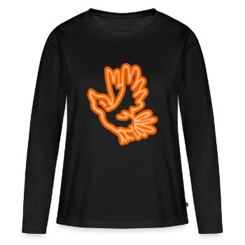 Oiseau néon - T-shirt manches longues Premium bio Femme - noir - Devant - Julia (174cm)