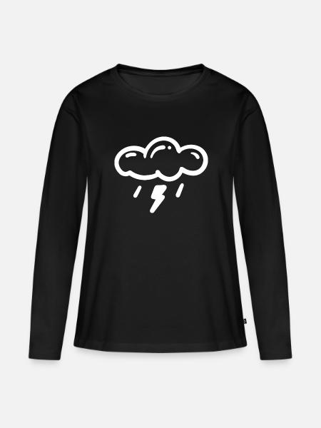 Gewitterwolke - Frauen Premium Bio Langarmshirt - Schwarz
