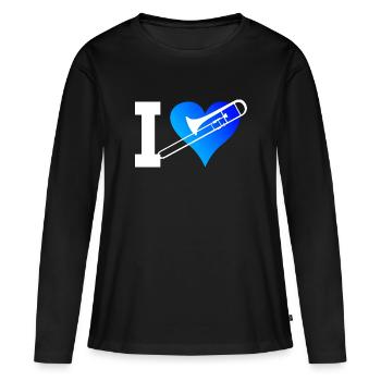 Trombonists Brass Instrument Brass Band - Women's Premium Organic Long Sleeve Shirt - black - Front - Julia (174cm)