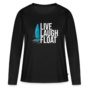Segelboot Kapitän Spruch Zum Segeln - Frauen Premium Bio Langarmshirt - Schwarz - Vorne - Julia (174cm)