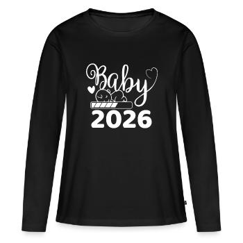 Baby 2026 Progress Loading Bar - Women's Premium Organic Long Sleeve Shirt - black - Front - Julia (174cm)