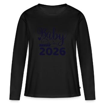 Bébé 2026 Design mignon pour les futurs parents - T-shirt manches longues Premium bio Femme - noir - Devant - Julia (174cm)