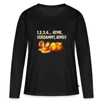Funny Chick T-Shirt - Women's Premium Organic Long Sleeve Shirt - black - Front - Julia (174cm)