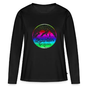 la montagne appelle - T-shirt manches longues Premium bio Femme - noir - Devant - Julia (174cm)