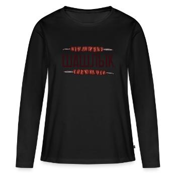 Dicton russe en russe pour les Russes de - T-shirt manches longues Premium bio Femme - noir - Devant - Julia (174cm)