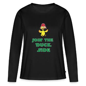 Join the duck side - Women's Premium Organic Long Sleeve Shirt - black - Front - Julia (174cm)