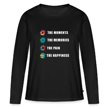 Tapedeck: Moments, Memories, Pain, Happiness - Frauen Premium Bio Langarmshirt - Schwarz - Vorne - Julia (174cm)