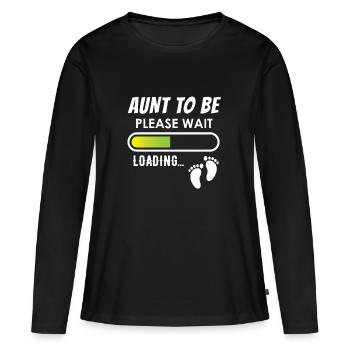Tante pour être, s'il vous plaît attendez, chargement - T-shirt manches longues Premium bio Femme - noir - Devant - Julia (174cm)