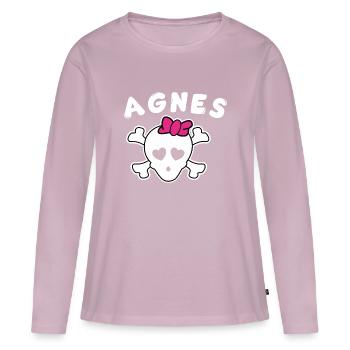 Piratin Agnes Design für Mädchen und Frauen - Frauen Premium Bio Langarmshirt - Altrosa - Vorne - Julia (174cm)