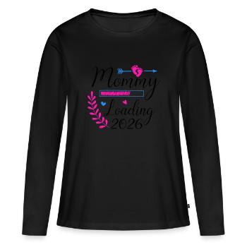 Mommy Loading 2026 Wundervolle - Frauen Premium Bio Langarmshirt - Schwarz - Vorne - Julia (174cm)