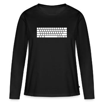 Clavier minimaliste/clavier - T-shirt manches longues Premium bio Femme - noir - Devant - Julia (174cm)