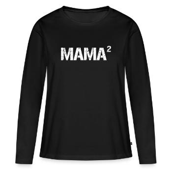 Mom Of 2 Kids - Awesome Mom Gift For Mother's Day - Women's Premium Organic Long Sleeve Shirt - black - Front - Julia (174cm)