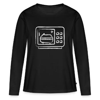 Micro-ondes dessiné à la main - T-shirt manches longues Premium bio Femme - noir - Devant - Julia (174cm)