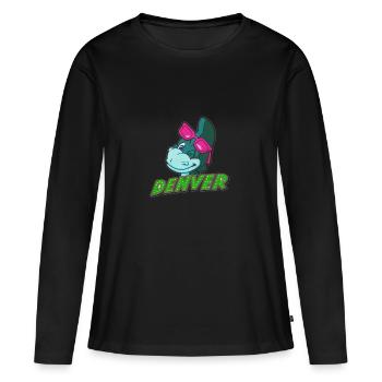 Denver qui sourit - T-shirt manches longues Premium bio Femme - noir - Devant - Julia (174cm)