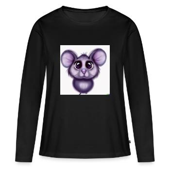 Souris triste - T-shirt manches longues Premium bio Femme - noir - Devant - Julia (174cm)