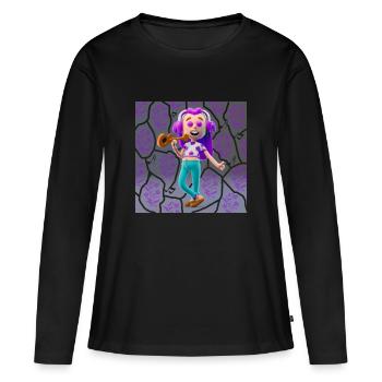 DRÔLE D’ILLUSTRATION MUSICALE FILLE 5 - T-shirt manches longues Premium bio Femme - noir - Devant - Julia (174cm)