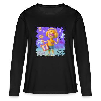 MUSIQUE AMUSANTE 6 - T-shirt manches longues Premium bio Femme - noir - Devant - Julia (174cm)