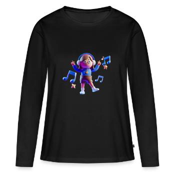 MUSIQUE DRÔLE 06 - T-shirt manches longues Premium bio Femme - noir - Devant - Julia (174cm)
