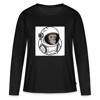 SPACE MONKEY - T-shirt manches longues Premium bio Femme - noir - Devant - Julia (174cm)