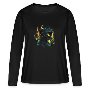 Alien de l’espace - T-shirt manches longues Premium bio Femme - noir - Devant - Julia (174cm)