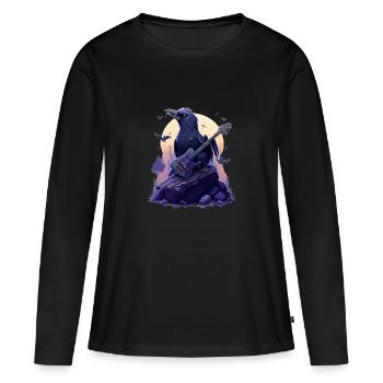 Corbeau de roche - T-shirt manches longues Premium bio Femme - noir - Devant - Julia (174cm)