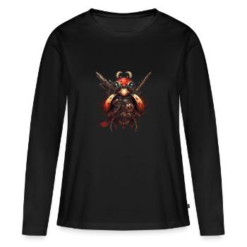 Marienkäfer - Frauen Premium Bio Langarmshirt - Schwarz - Vorne - Julia (174cm)