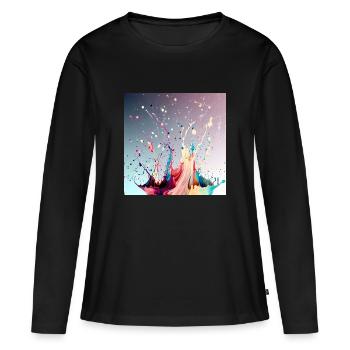 Splash art - T-shirt manches longues Premium bio Femme - noir - Devant - Julia (174cm)