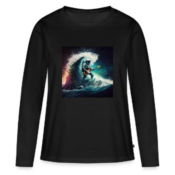 Espace de surf - T-shirt manches longues Premium bio Femme - noir - Devant - Julia (174cm)
