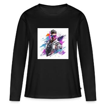 Art du jeu - T-shirt manches longues Premium bio Femme - noir - Devant - Julia (174cm)