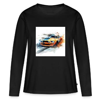 Need for speed gaming art, orange - Women's Premium Organic Long Sleeve Shirt - black - Front - Julia (174cm)