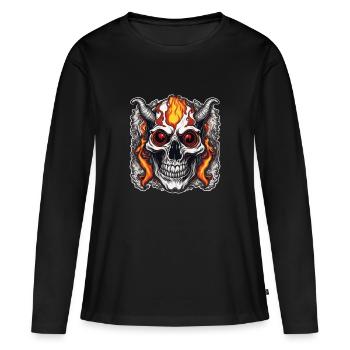 Compétence Crazy Horned - T-shirt manches longues Premium bio Femme - noir - Devant - Julia (174cm)