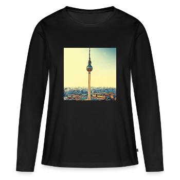 Tour de télévision de Berlin - T-shirt manches longues Premium bio Femme - noir - Devant - Julia (174cm)