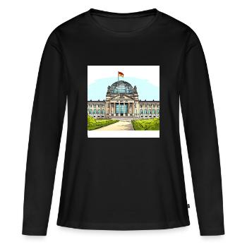 Berlin Bundestag - T-shirt manches longues Premium bio Femme - noir - Devant - Julia (174cm)