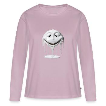 Le visage blanc - T-shirt manches longues Premium bio Femme - rose poudré - Devant - Julia (174cm)