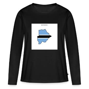 Botswana (Botswana) drapeau, carte - T-shirt manches longues Premium bio Femme - noir - Devant - Julia (174cm)