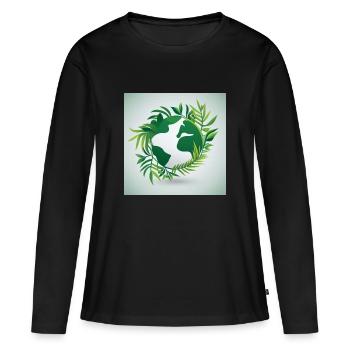 Monde durable - T-shirt manches longues Premium bio Femme - noir - Devant - Julia (174cm)
