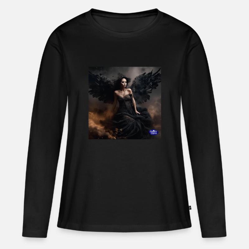 Dunkler Engel - Frauen Premium Bio Langarmshirt - Schwarz