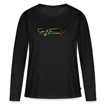 Brand Design #2 - Women's Premium Organic Long Sleeve Shirt - black - Front - Julia (174cm)