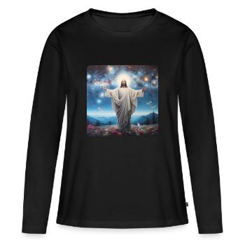 Image 28 - T-shirt manches longues Premium bio Femme - noir - Devant - Julia (174cm)