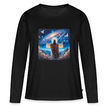 Image 32 - T-shirt manches longues Premium bio Femme - noir - Devant - Julia (174cm)