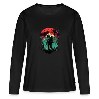 Apocalypse sur Terre - T-shirt manches longues Premium bio Femme - noir - Devant - Julia (174cm)