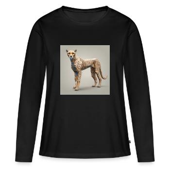 Low Poly Gepard - Frauen Premium Bio Langarmshirt - Schwarz - Vorne - Julia (174cm)