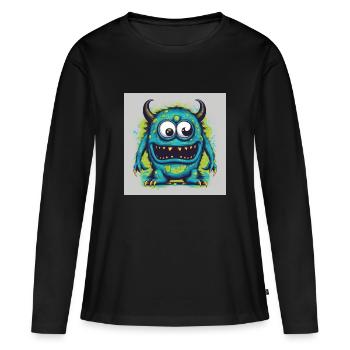 monster - Frauen Premium Bio Langarmshirt - Schwarz - Vorne - Julia (174cm)