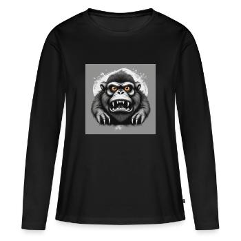 affe - Frauen Premium Bio Langarmshirt - Schwarz - Vorne - Julia (174cm)