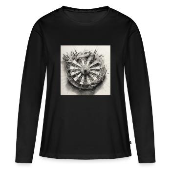 Jeu de fléchettes Winkinger Shield - T-shirt manches longues Premium bio Femme - noir - Devant - Julia (174cm)