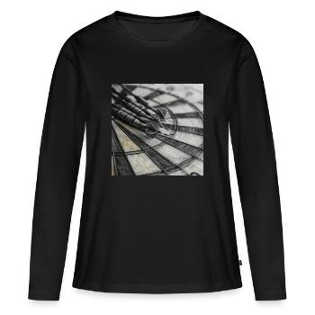 Dartboard - Frauen Premium Bio Langarmshirt - Schwarz - Vorne - Julia (174cm)